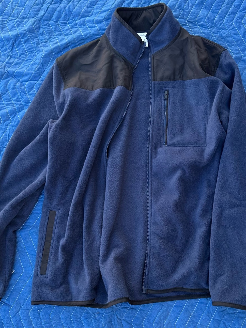 Calvin Klein Navy and Black Lightweight Fleece Jacket